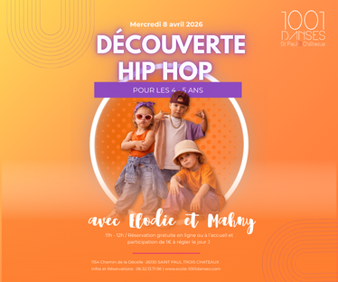 Atelier Hip-Hop 4/5 ans Saint-Paul-Trois-Châteaux – 1001 Danses